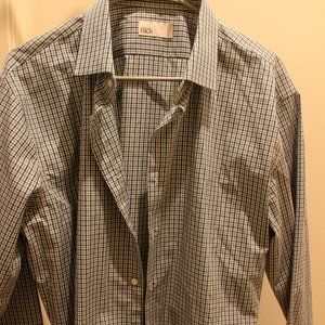 Nordstrom dress shirt plaid (blue/green/white) 17/34-35